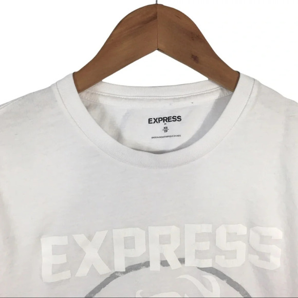 TS597 Express Spell Out Graphic Crew T Shirt XS - Picture 3 of 5